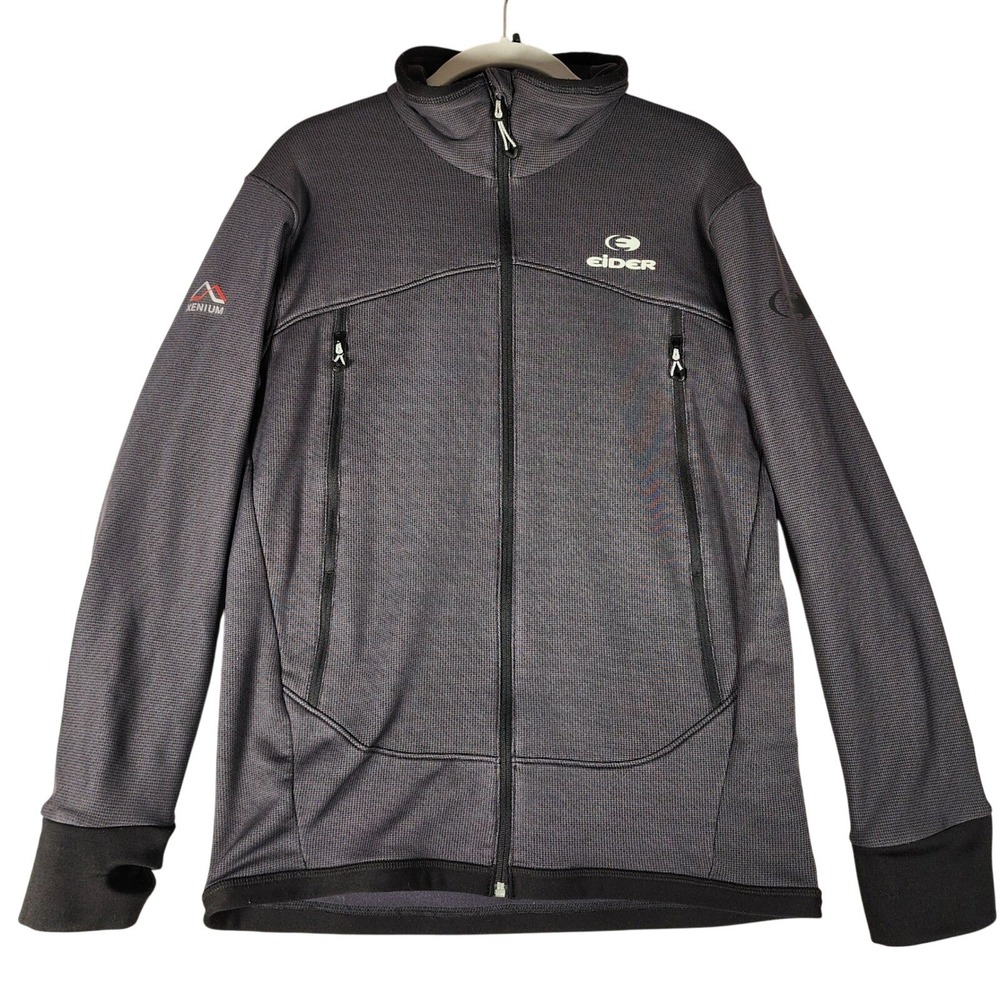 Eider Xenium Fleece Jacket Full Zip Thumb Hole Gray Mens Medium M